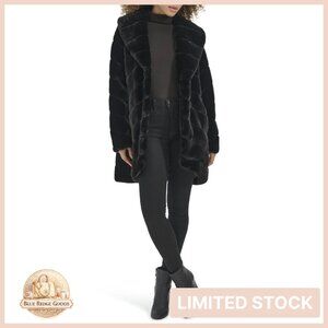 Plush Faux Mink Coat Shawl Collar Elegant Chic Oversized Winter Outerwear